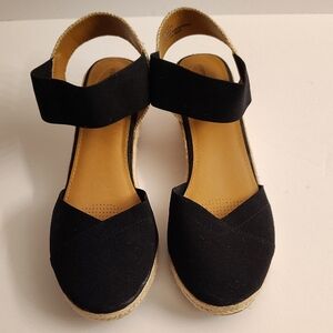 Comfortview Black Espadrille Sandals
